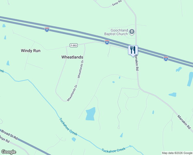 map of restaurants, bars, coffee shops, grocery stores, and more near 518 Fords Road in Manakin-Sabot