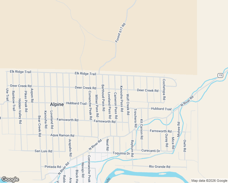 map of restaurants, bars, coffee shops, grocery stores, and more near 391 Cameron Pass Road in South Fork