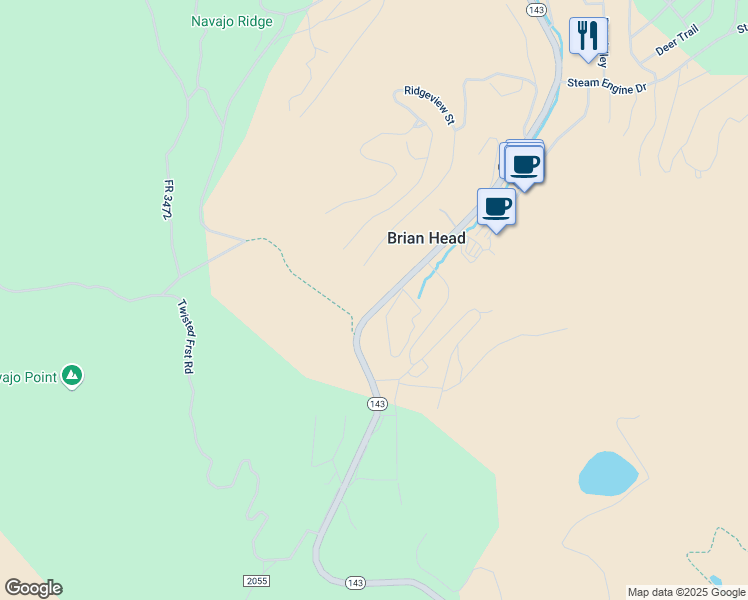 map of restaurants, bars, coffee shops, grocery stores, and more near 503-531 Highway 143 in Brian Head