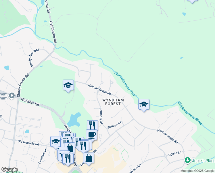 map of restaurants, bars, coffee shops, grocery stores, and more near 4929 Stable Hill Terrace in Glen Allen