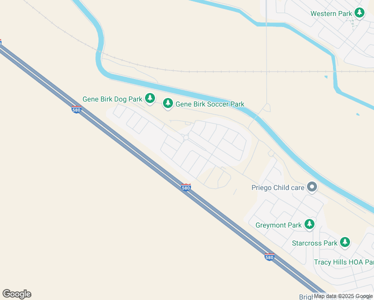 map of restaurants, bars, coffee shops, grocery stores, and more near 5459 Posner Avenue in Tracy