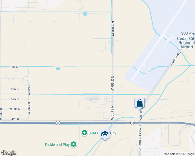 map of restaurants, bars, coffee shops, grocery stores, and more near 3100-3398 West 600 North in Cedar City