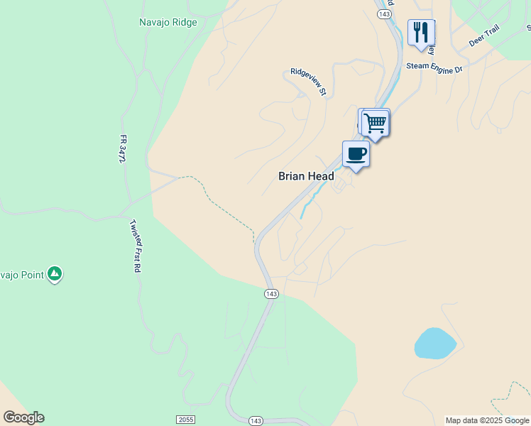 map of restaurants, bars, coffee shops, grocery stores, and more near 503-531 Highway 143 in Brian Head