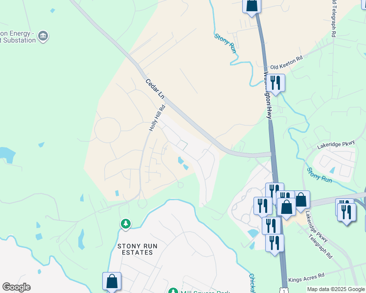 map of restaurants, bars, coffee shops, grocery stores, and more near 14331 Orchard Vista Lane in Glen Allen