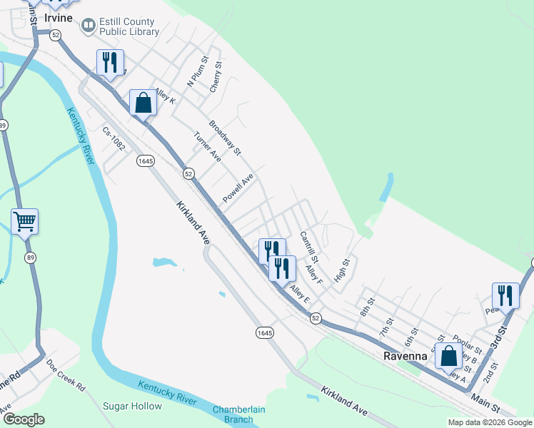 map of restaurants, bars, coffee shops, grocery stores, and more near 417 Broadway Street in Irvine