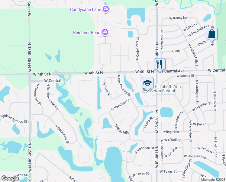 map of restaurants, bars, coffee shops, grocery stores, and more near 12513 West Jennie Street in Wichita