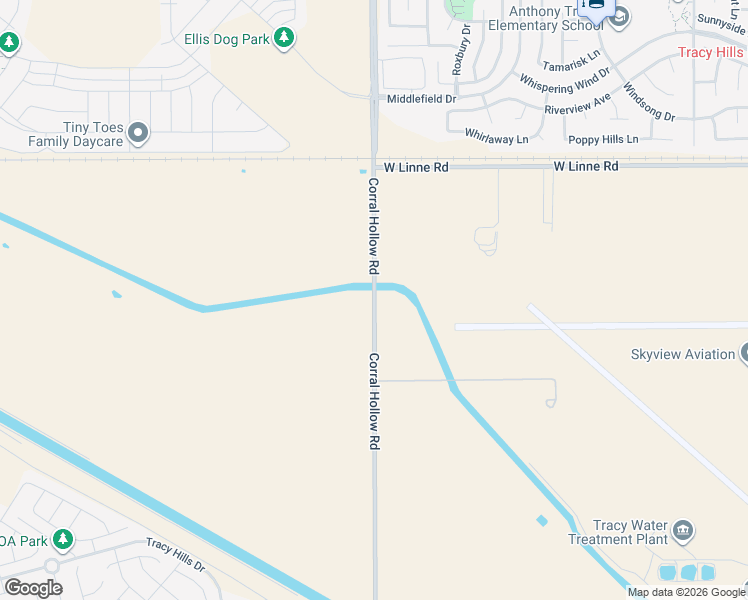 map of restaurants, bars, coffee shops, grocery stores, and more near County Highway J2 in Tracy