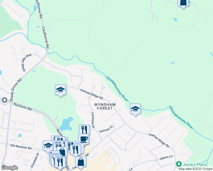 map of restaurants, bars, coffee shops, grocery stores, and more near 1001 Stable Hill Place in Glen Allen