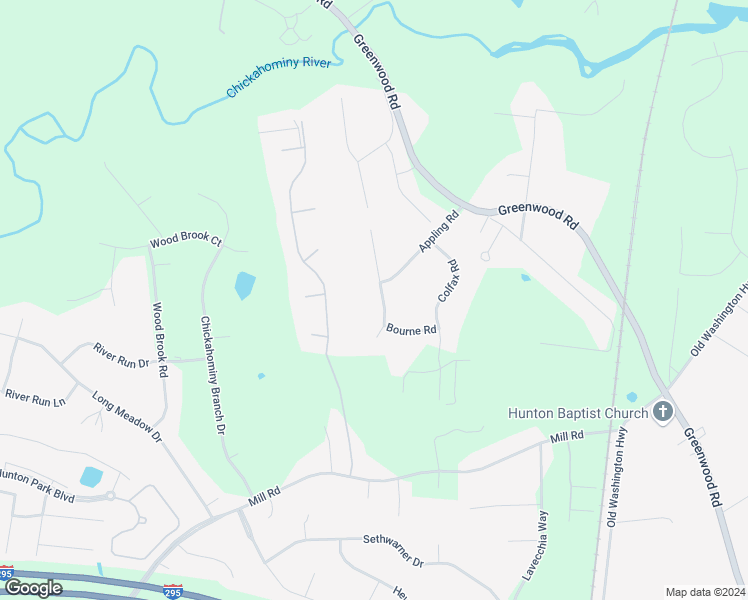 map of restaurants, bars, coffee shops, grocery stores, and more near 11408 Creery Road in Glen Allen