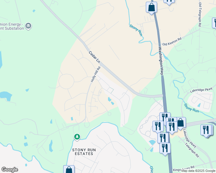 map of restaurants, bars, coffee shops, grocery stores, and more near 14331 Orchard Vista Lane in Glen Allen