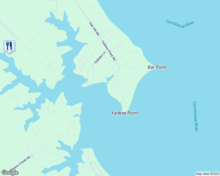 map of restaurants, bars, coffee shops, grocery stores, and more near 450 Yankee Point Road in Lancaster