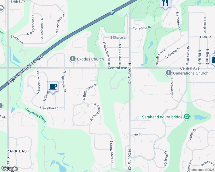 map of restaurants, bars, coffee shops, grocery stores, and more near 305-311 North Lancaster Drive in Wichita