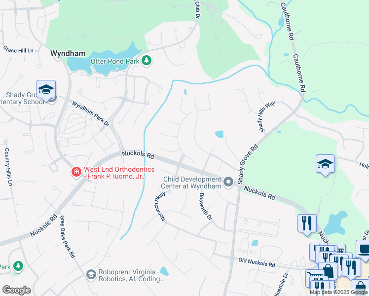 map of restaurants, bars, coffee shops, grocery stores, and more near 11712 Herrick Lane in Glen Allen