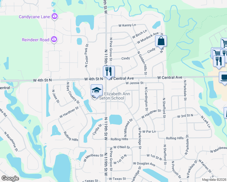 map of restaurants, bars, coffee shops, grocery stores, and more near 531 North Judith Street in Wichita