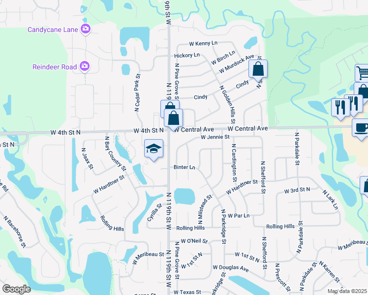 map of restaurants, bars, coffee shops, grocery stores, and more near 531 North Judith Street in Wichita