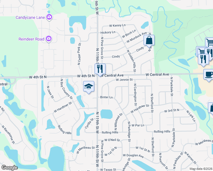 map of restaurants, bars, coffee shops, grocery stores, and more near 531 North Judith Street in Wichita