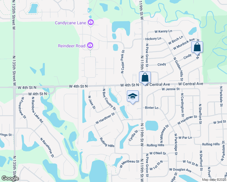 map of restaurants, bars, coffee shops, grocery stores, and more near 669 North Cedar Downs Circle in Wichita