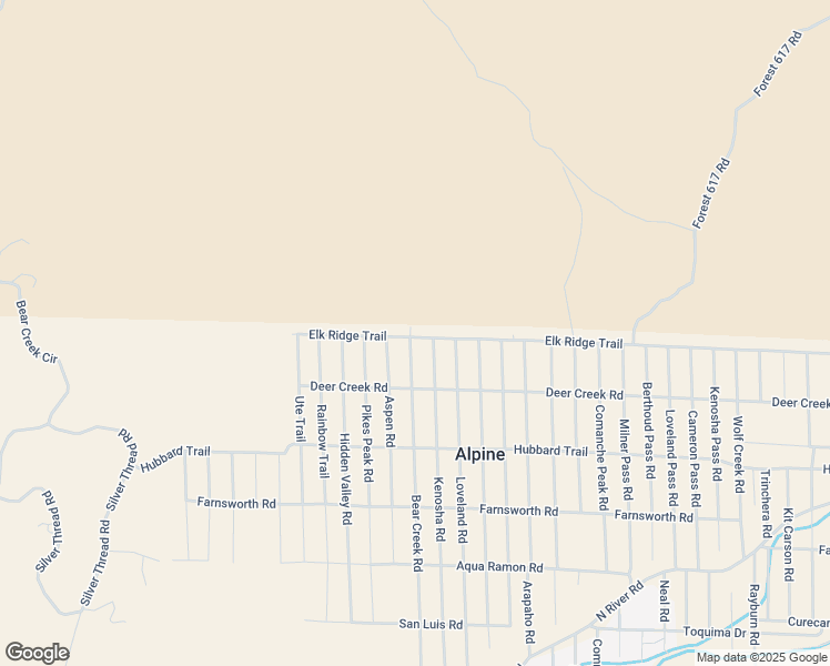 map of restaurants, bars, coffee shops, grocery stores, and more near 227 Elk Ridge Trail in South Fork