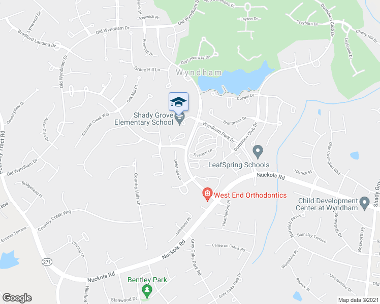 map of restaurants, bars, coffee shops, grocery stores, and more near 6010 Mulholland Drive in Glen Allen