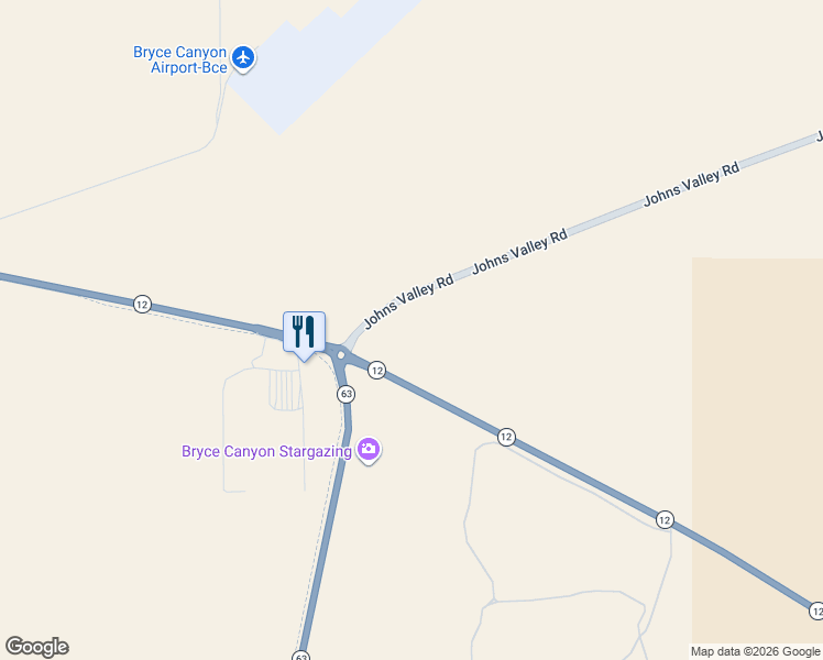 map of restaurants, bars, coffee shops, grocery stores, and more near Johns Valley Road in Garfield County