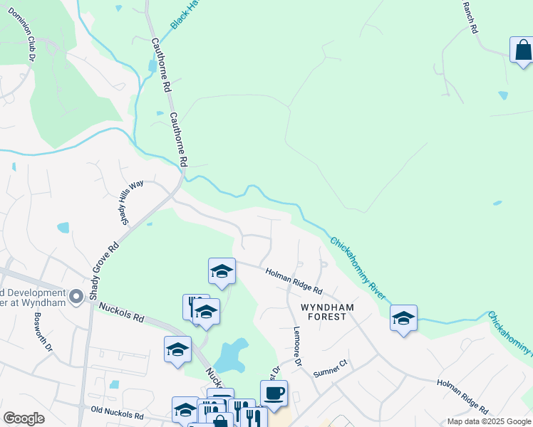 map of restaurants, bars, coffee shops, grocery stores, and more near 12016 Bennett Court in Glen Allen