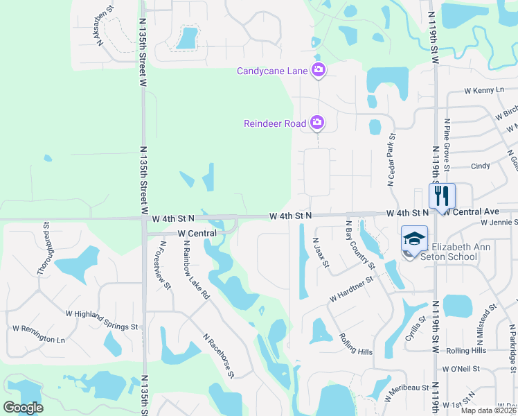 map of restaurants, bars, coffee shops, grocery stores, and more near 12822 West 4th Street North in Wichita