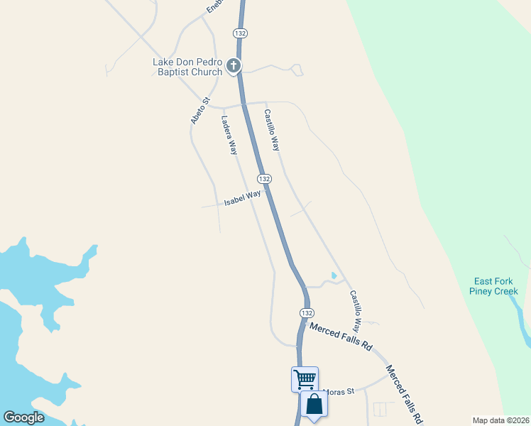 map of restaurants, bars, coffee shops, grocery stores, and more near 3823 Ladera Way in La Grange