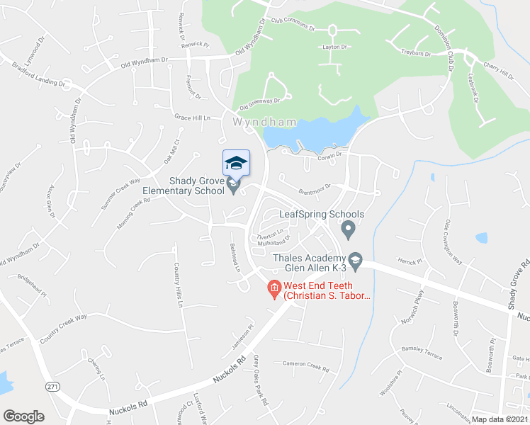 map of restaurants, bars, coffee shops, grocery stores, and more near 5917 Dorrington Circle in Glen Allen