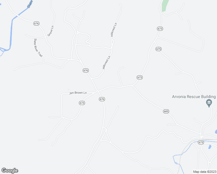 map of restaurants, bars, coffee shops, grocery stores, and more near Virginia Mill Road in Arvonia