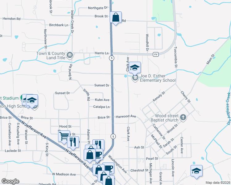 map of restaurants, bars, coffee shops, grocery stores, and more near 842 Lynn Street in Lebanon