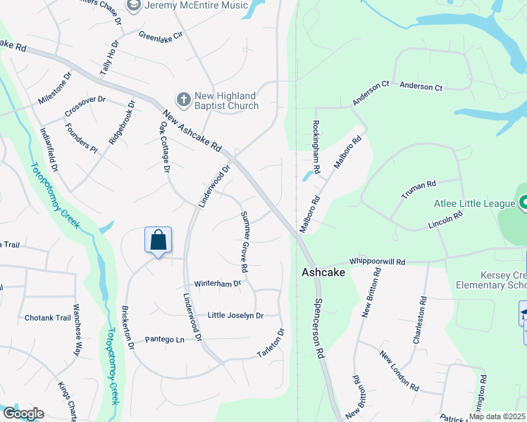 map of restaurants, bars, coffee shops, grocery stores, and more near 9026 Coolwater Lane in Mechanicsville