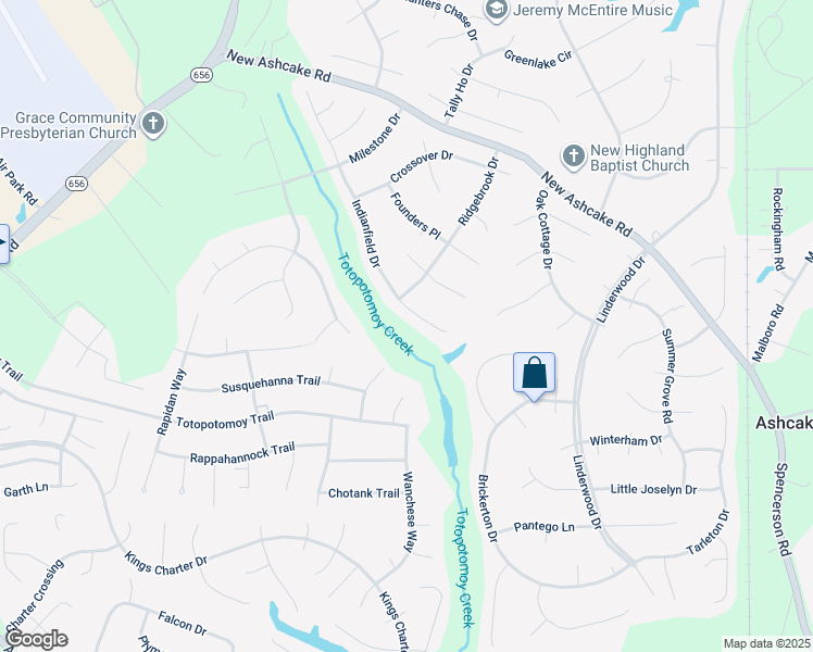 map of restaurants, bars, coffee shops, grocery stores, and more near 9396 Indianfield Drive in Mechanicsville