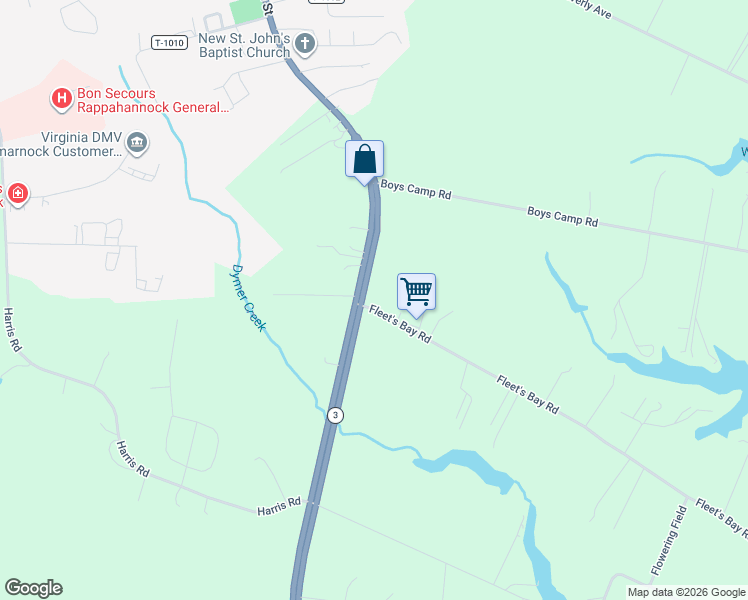 map of restaurants, bars, coffee shops, grocery stores, and more near 31 Fleet's Bay Road in White Stone
