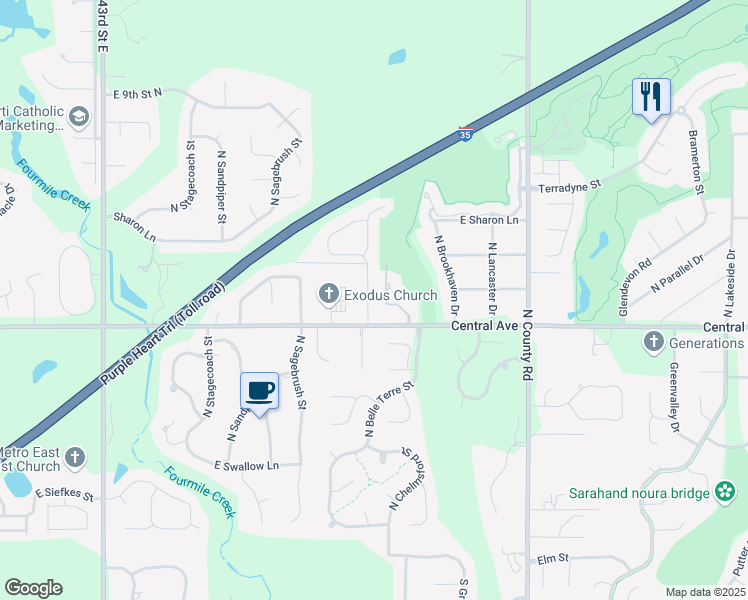 map of restaurants, bars, coffee shops, grocery stores, and more near 518 North Ridgehurst Street in Wichita