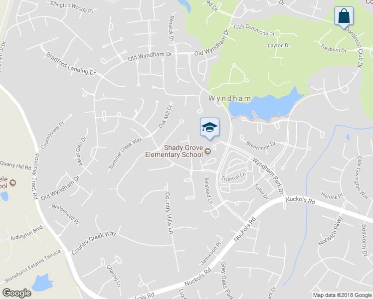 map of restaurants, bars, coffee shops, grocery stores, and more near 5726 Creek Mill Way in Glen Allen
