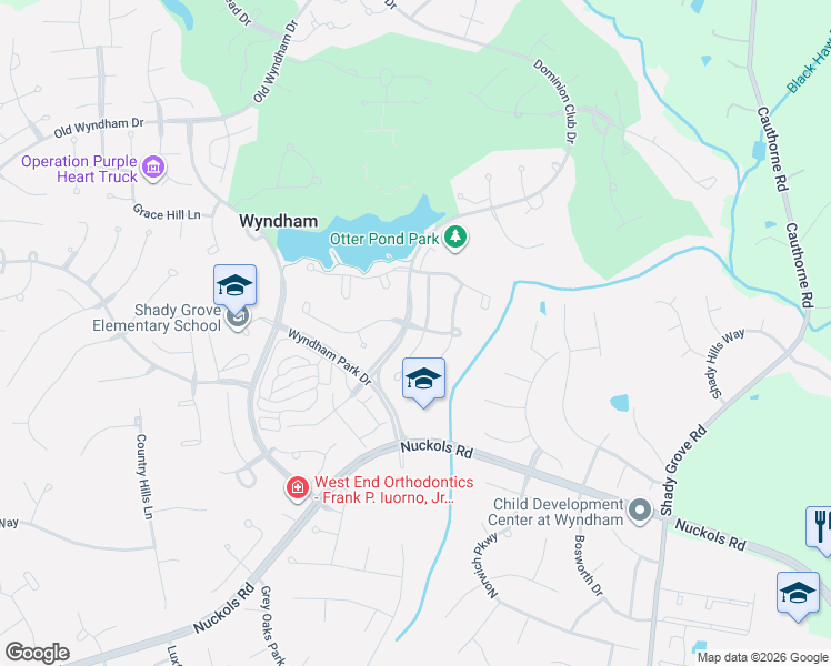 map of restaurants, bars, coffee shops, grocery stores, and more near 11741 Park Forest Court in Glen Allen