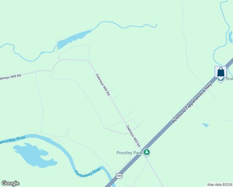 map of restaurants, bars, coffee shops, grocery stores, and more near 446 Dabneys Mill Rd in King William