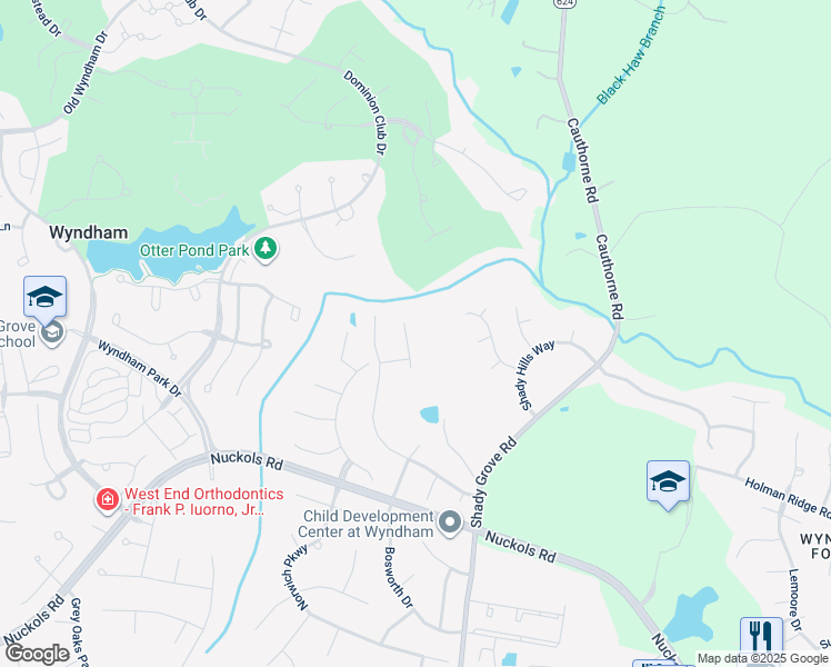 map of restaurants, bars, coffee shops, grocery stores, and more near 11812 Brandons Court in Glen Allen