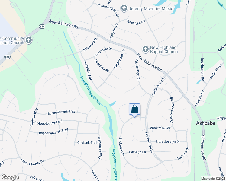 map of restaurants, bars, coffee shops, grocery stores, and more near 10939 Emerald Rock Lane in Mechanicsville