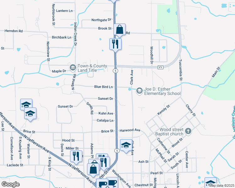 map of restaurants, bars, coffee shops, grocery stores, and more near 842 Lynn Street in Lebanon