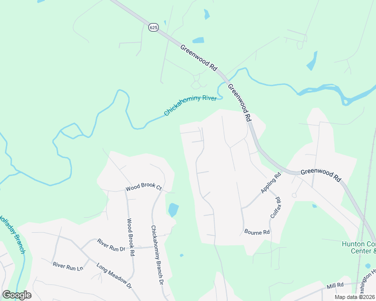map of restaurants, bars, coffee shops, grocery stores, and more near 3707 Rivertop Court in Glen Allen