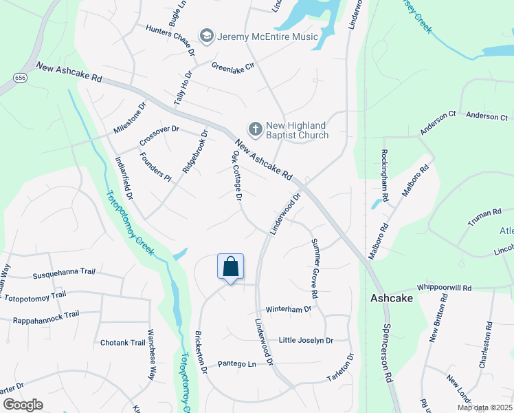 map of restaurants, bars, coffee shops, grocery stores, and more near 9097 Walnut Spring Place in Mechanicsville
