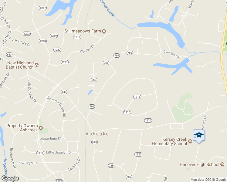 map of restaurants, bars, coffee shops, grocery stores, and more near 8538 Lincoln Road in Mechanicsville