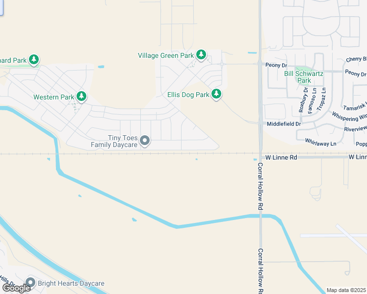 map of restaurants, bars, coffee shops, grocery stores, and more near 2389 Northington Drive in Tracy