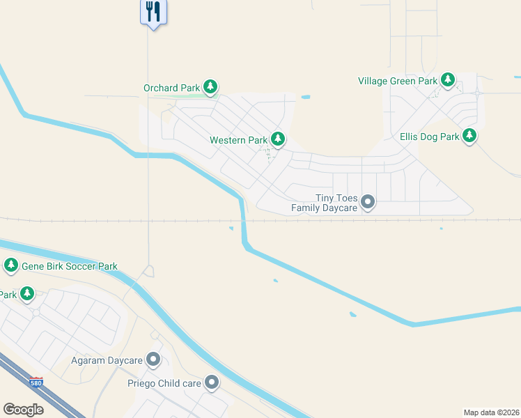 map of restaurants, bars, coffee shops, grocery stores, and more near 2789 Gold Run Street in Tracy