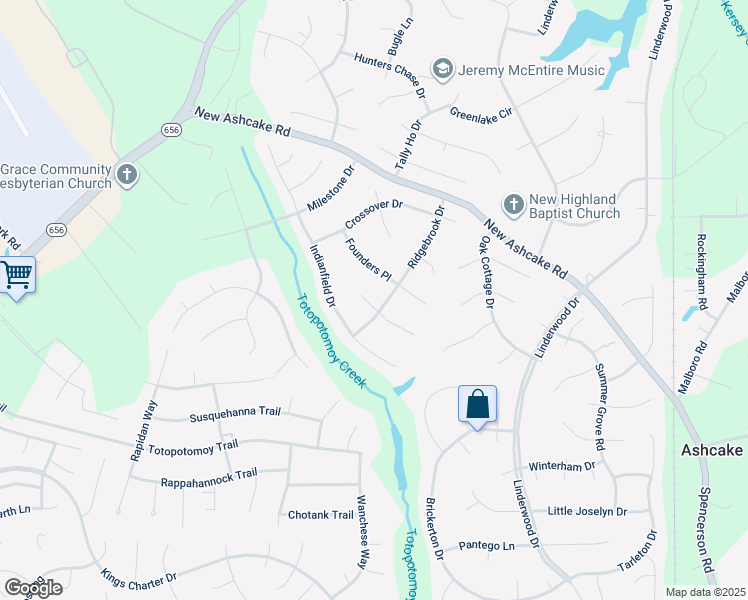 map of restaurants, bars, coffee shops, grocery stores, and more near 10970 Emerald Rock Lane in Mechanicsville