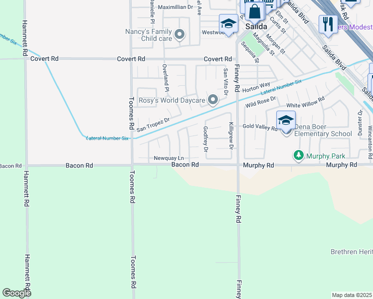 map of restaurants, bars, coffee shops, grocery stores, and more near 4017 Royal Windsor Dr in Salida