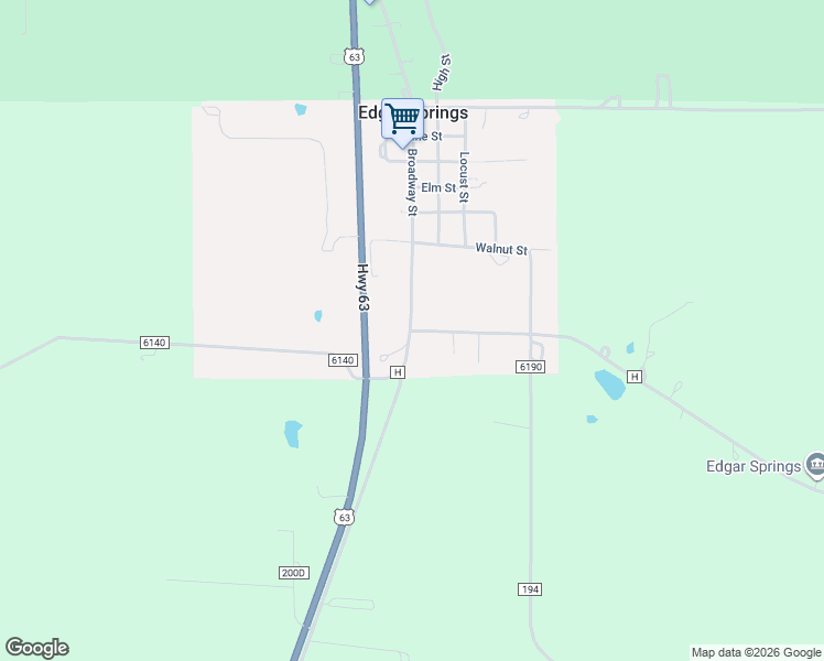 map of restaurants, bars, coffee shops, grocery stores, and more near 861 Broadway St in Edgar Springs