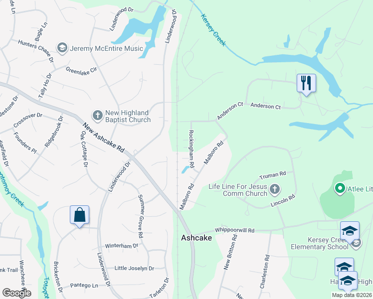map of restaurants, bars, coffee shops, grocery stores, and more near 10471 Rockingham Road in Mechanicsville
