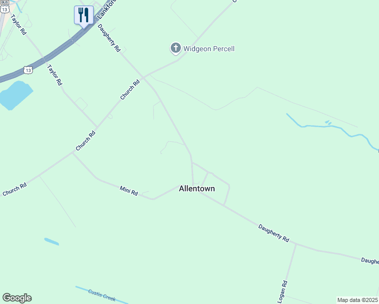 map of restaurants, bars, coffee shops, grocery stores, and more near Daugherty Road in Accomac